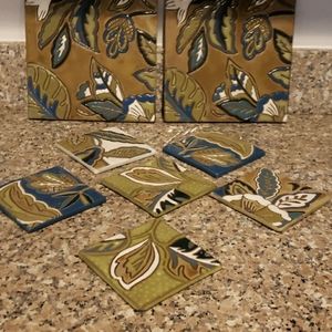 Anthropologie Home Sparrow trivets coaster set